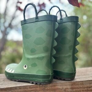 Cat and Jack Green Dinosaur Rain Boots
